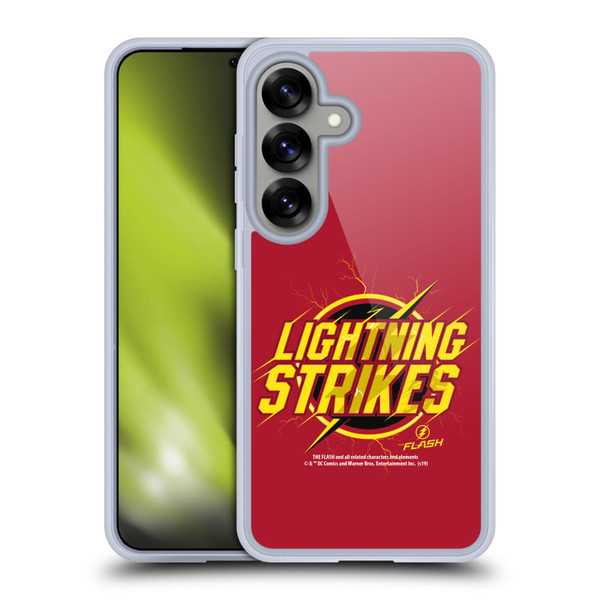 The Flash TV Series Graphics Lightning Strikes Soft Gel Case for Samsung Galaxy S25 & MagSafe