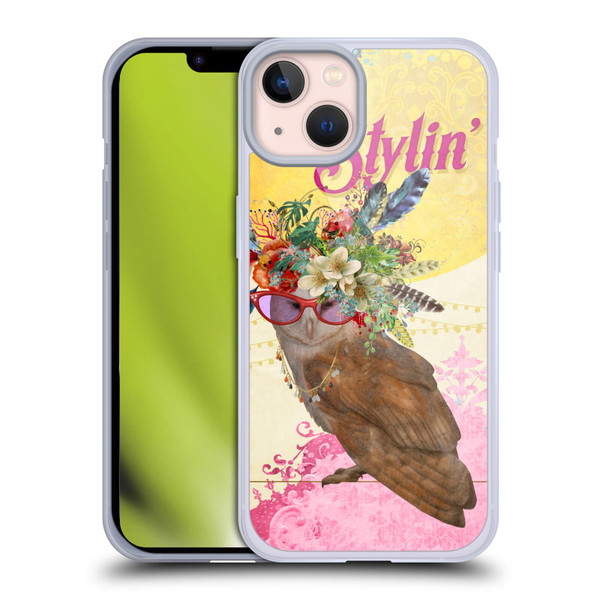 Duirwaigh Boho Animals Owl Soft Gel Case for Apple iPhone 13