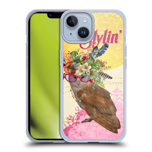 Duirwaigh Boho Animals Owl Soft Gel Case for Apple iPhone 14