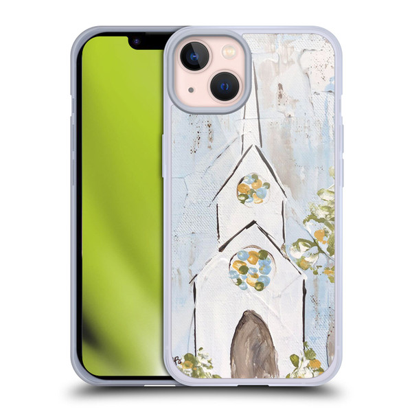 Haley Bush Church Painting White Soft Gel Case for Apple iPhone 13