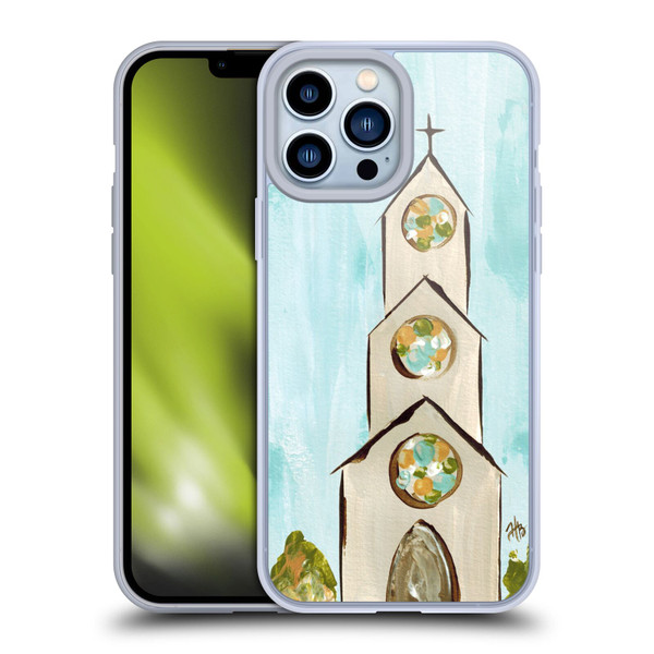Haley Bush Church Painting Gray Soft Gel Case for Apple iPhone 13 Pro Max & MagSafe