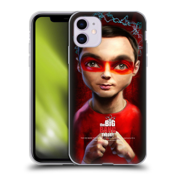 The Big Bang Theory Caricature Sheldon Cooper Soft Gel Case for Apple iPhone 11