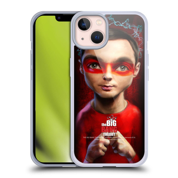 The Big Bang Theory Caricature Sheldon Cooper Soft Gel Case for Apple iPhone 13