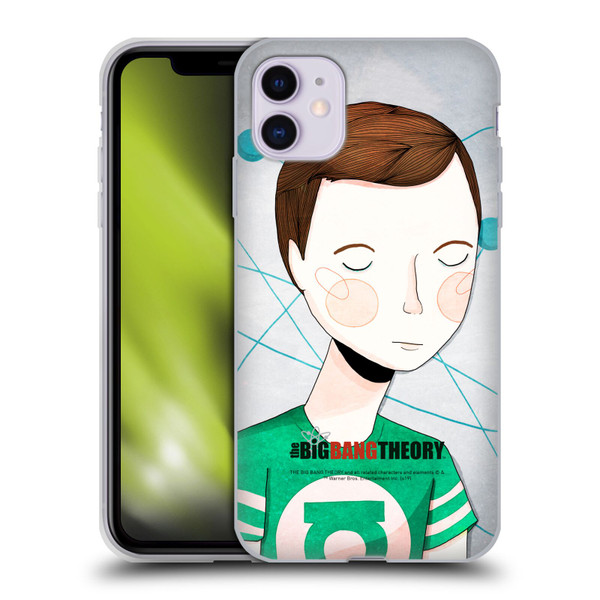 The Big Bang Theory Graphics Arts 2 Doodle Sheldon Soft Gel Case for Apple iPhone 11