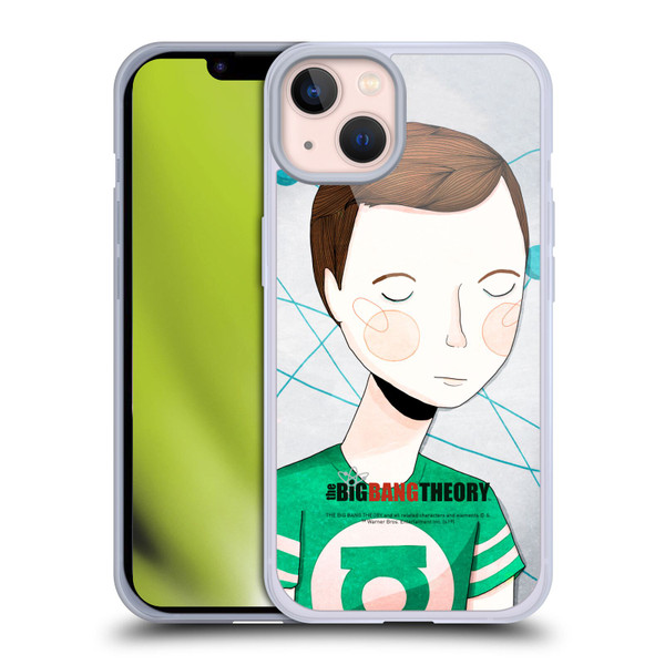 The Big Bang Theory Graphics Arts 2 Doodle Sheldon Soft Gel Case for Apple iPhone 13