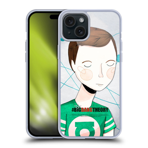 The Big Bang Theory Graphics Arts 2 Doodle Sheldon Soft Gel Case for Apple iPhone 15 Plus & MagSafe