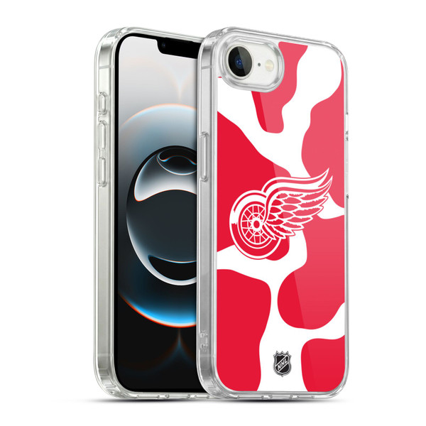 NHL Detroit Red Wings Cow Pattern Soft Gel Case for Apple iPhone 16e / Apple iPhone 17e & MagSafe
