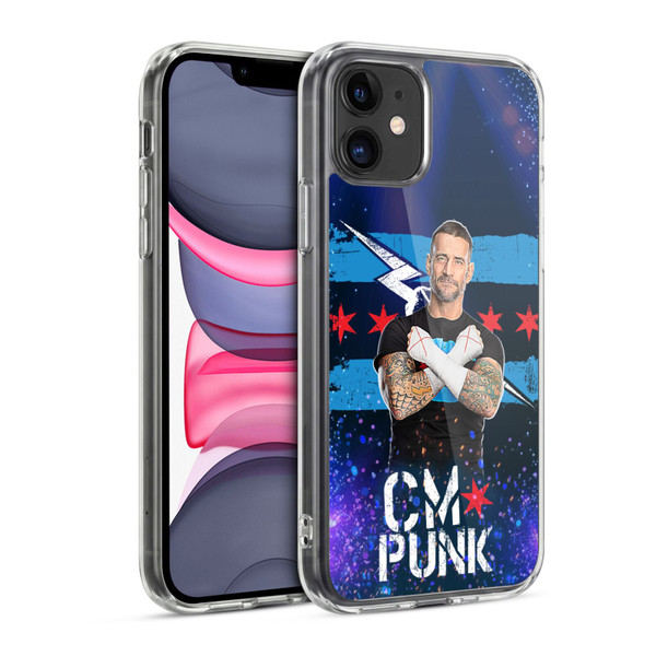 WWE CM Punk Portrait Soft Gel Case for Apple iPhone 11