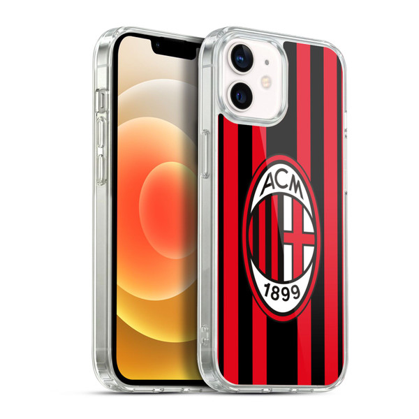 AC Milan 2021/22 Crest Kit Home Soft Gel Case for Apple iPhone 12 / iPhone 12 Pro & MagSafe