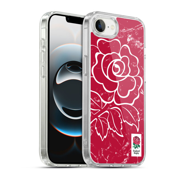 England Rugby Union Marble Red Soft Gel Case for Apple iPhone 16e / Apple iPhone 17e & MagSafe