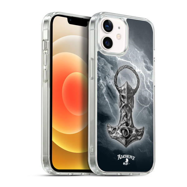 Alchemy Gothic Illustration Mjolnir Hammer Soft Gel Case for Apple iPhone 12 / iPhone 12 Pro & MagSafe