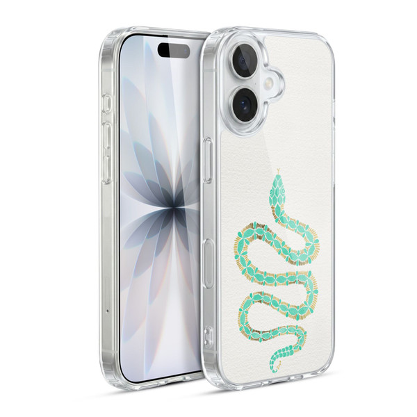 Cat Coquillette Animals Snake Mint Soft Gel Case for Apple iPhone 17
