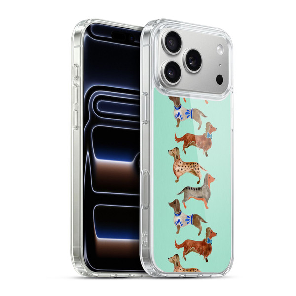 Cat Coquillette Animals Blue Dachshunds Soft Gel Case for Apple iPhone 17 Pro Max