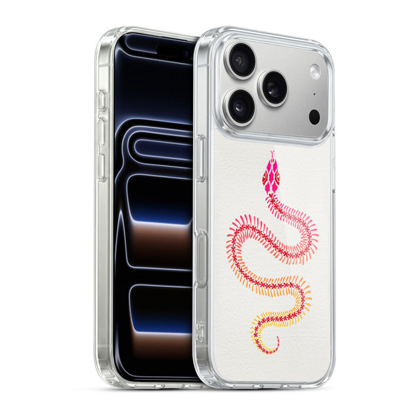 Cat Coquillette Animals Pink Ombre Snake Skeleton Soft Gel Case for Apple iPhone 17 Pro