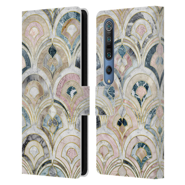 Micklyn Le Feuvre Marble Patterns Art Deco Tiles In Soft Pastels Leather Book Wallet Case Cover For Xiaomi Mi 10 5G / Mi 10 Pro 5G