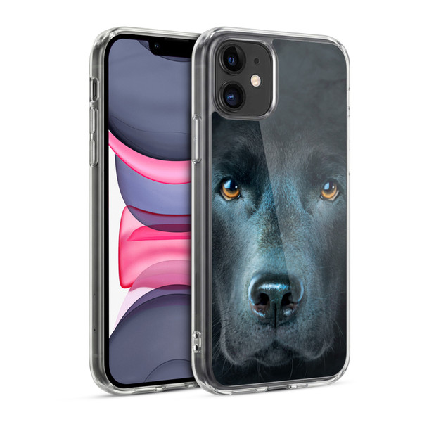 Vincent Hie Big Face Dogs Black Labrador Soft Gel Case for Apple iPhone 11