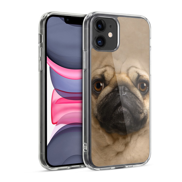 Vincent Hie Big Face Dogs Pug Soft Gel Case for Apple iPhone 11