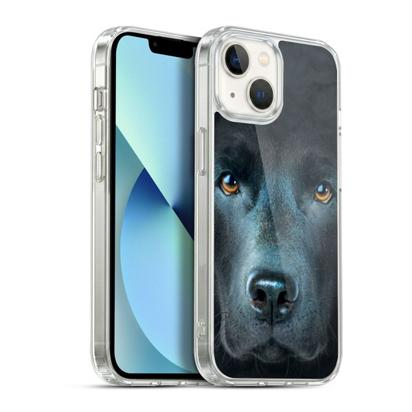 Vincent Hie Big Face Dogs Black Labrador Soft Gel Case for Apple iPhone 13