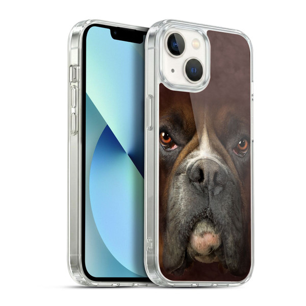 Vincent Hie Big Face Dogs Boxer Soft Gel Case for Apple iPhone 13