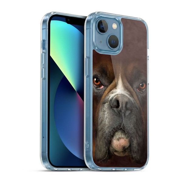Vincent Hie Big Face Dogs Boxer Soft Gel Case for Apple iPhone 13 Mini & MagSafe
