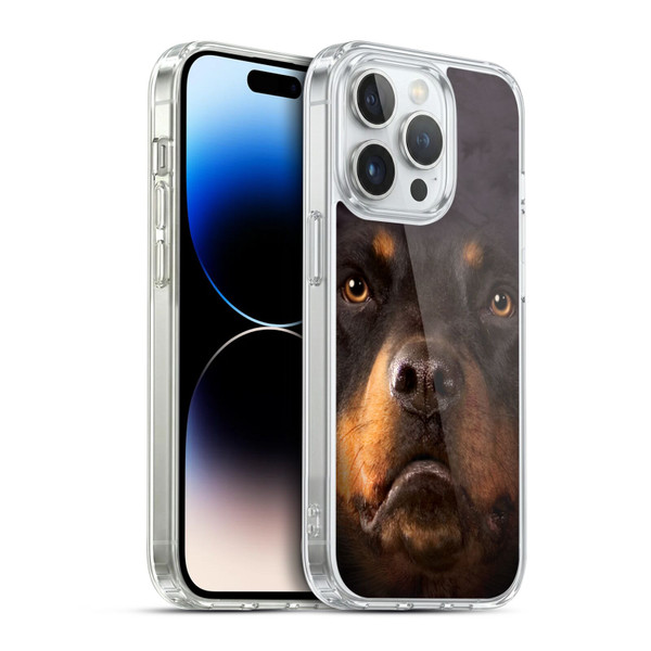 Vincent Hie Big Face Dogs Rottweiler Soft Gel Case for Apple iPhone 14 Pro & MagSafe