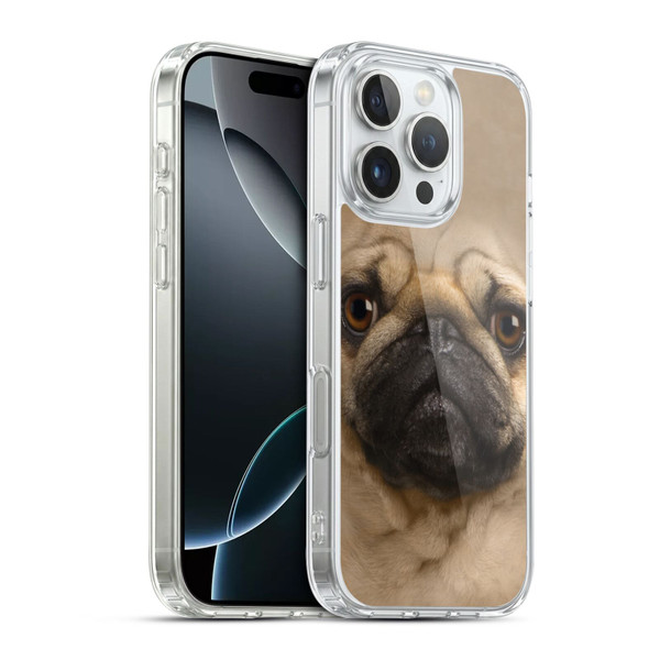 Vincent Hie Big Face Dogs Pug Soft Gel Case for Apple iPhone 16 Pro & MagSafe