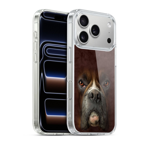 Vincent Hie Big Face Dogs Boxer Soft Gel Case for Apple iPhone 17 Pro