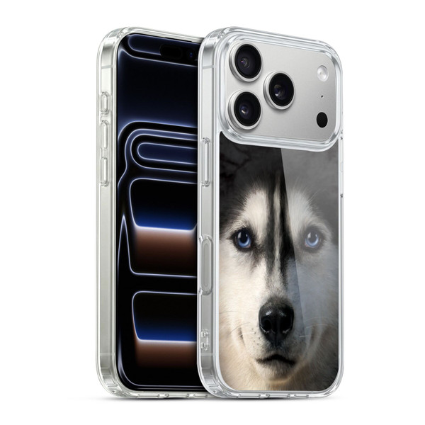 Vincent Hie Big Face Dogs Siberian Husky Soft Gel Case for Apple iPhone 17 Pro