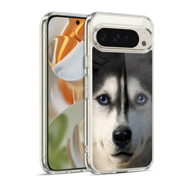 Vincent Hie Big Face Dogs Siberian Husky Soft Gel Case for Google Pixel 9 / Pixel 9 Pro