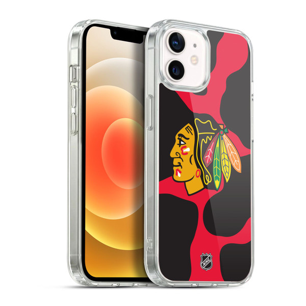 NHL Chicago Blackhawks Cow Pattern Soft Gel Case for Apple iPhone 12 / iPhone 12 Pro & MagSafe