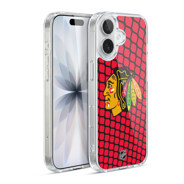 NHL Chicago Blackhawks Net Pattern Soft Gel Case for Apple iPhone 17