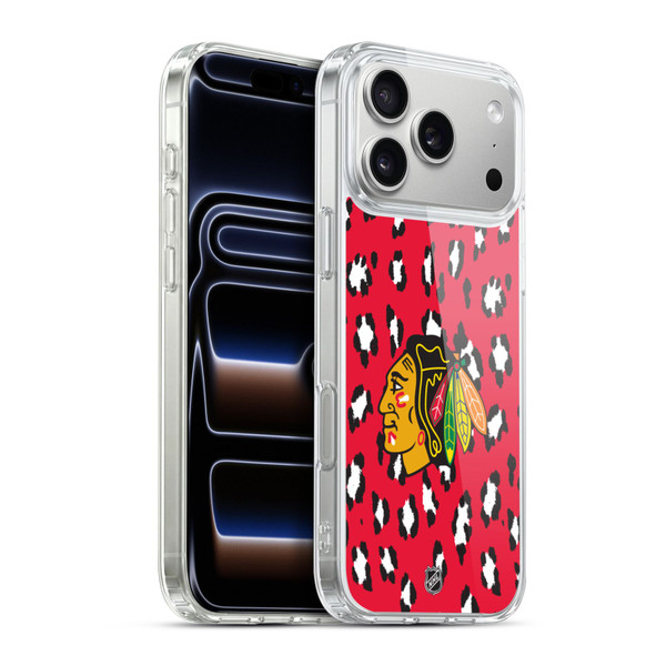 NHL Chicago Blackhawks Leopard Patten Soft Gel Case for Apple iPhone 17 Pro Max