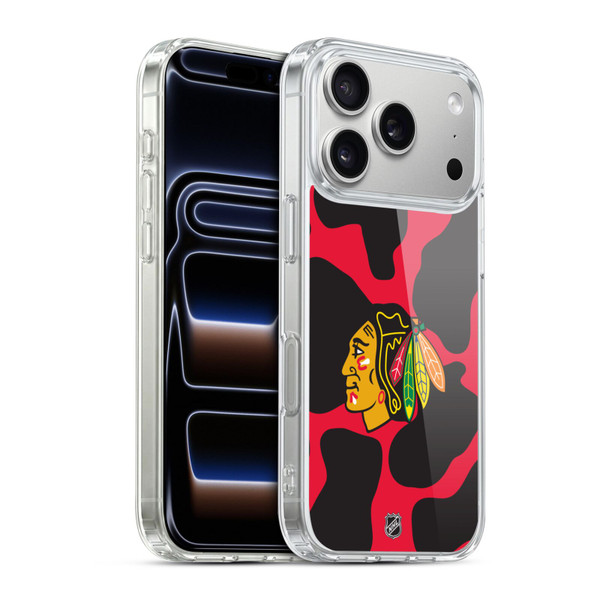 NHL Chicago Blackhawks Cow Pattern Soft Gel Case for Apple iPhone 17 Pro