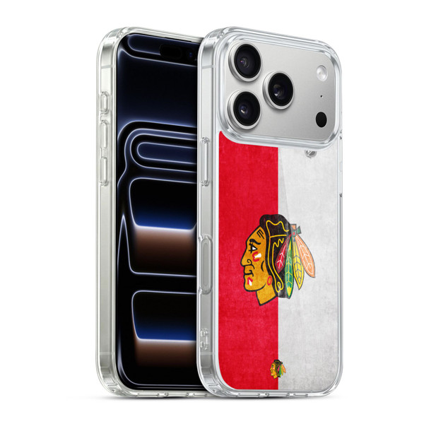 NHL Chicago Blackhawks Half Distressed Soft Gel Case for Apple iPhone 17 Pro