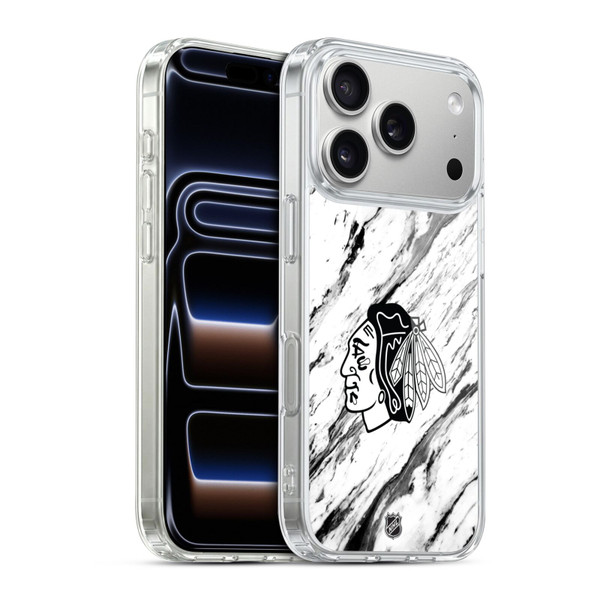 NHL Chicago Blackhawks Marble Soft Gel Case for Apple iPhone 17 Pro