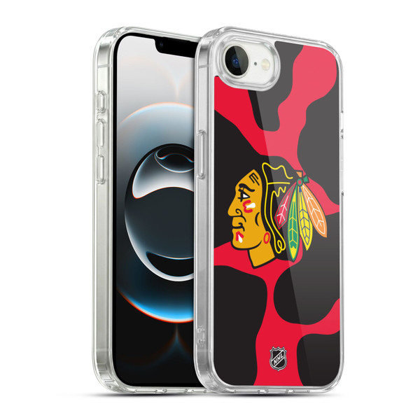 NHL Chicago Blackhawks Cow Pattern Soft Gel Case for Apple iPhone 16e / Apple iPhone 17e & MagSafe