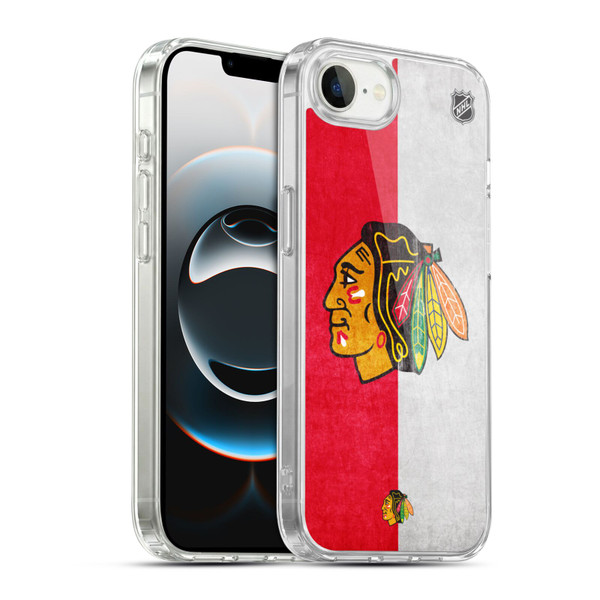 NHL Chicago Blackhawks Half Distressed Soft Gel Case for Apple iPhone 16e / Apple iPhone 17e & MagSafe