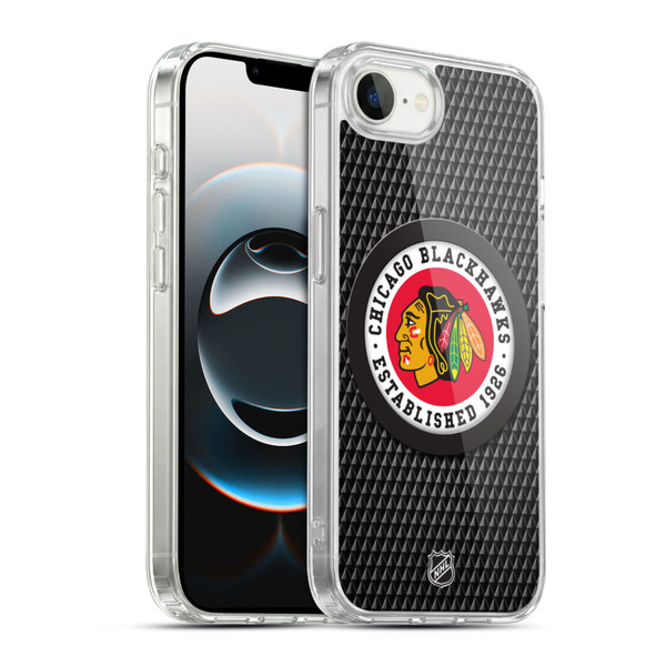 NHL Chicago Blackhawks Puck Texture Soft Gel Case for Apple iPhone 16e / Apple iPhone 17e & MagSafe
