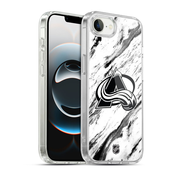 NHL Colorado Avalanche Marble Soft Gel Case for Apple iPhone 16e / Apple iPhone 17e & MagSafe