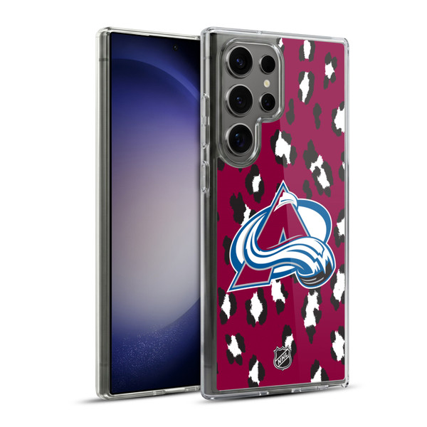 NHL Colorado Avalanche Leopard Pattern Soft Gel Case for Samsung Galaxy S23 Ultra 5G & MagSafe