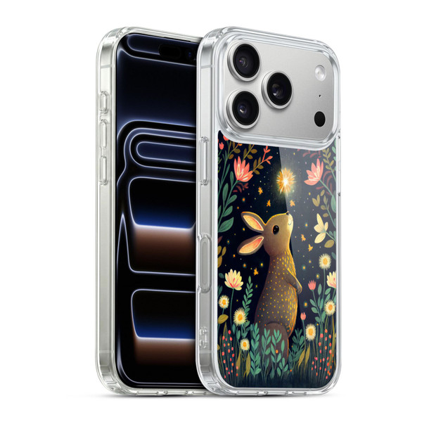 JK Stewart Art Rabbit Catching Falling Star Soft Gel Case for Apple iPhone 17 Pro