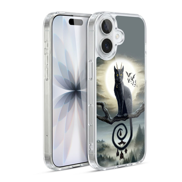 Sarah Richter Animals Gothic Black Cat & Bats Soft Gel Case for Apple iPhone 17