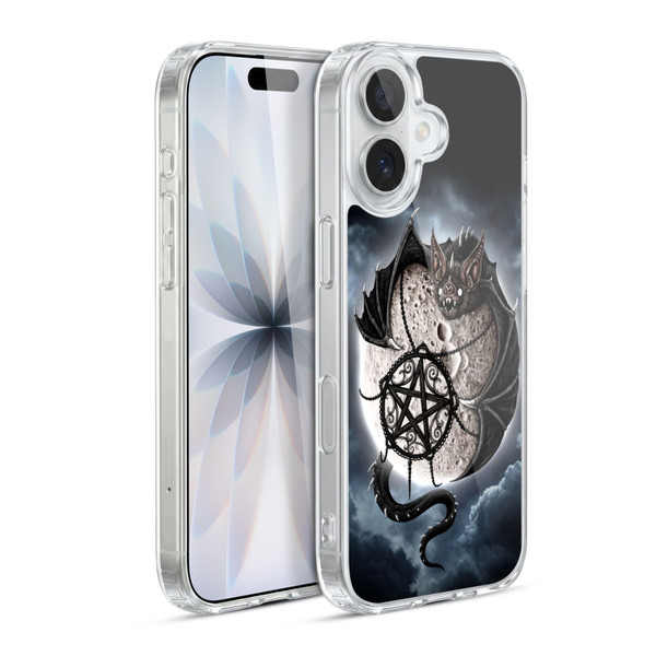 Sarah Richter Animals Gothic Dragon Bat & Moon Soft Gel Case for Apple iPhone 17