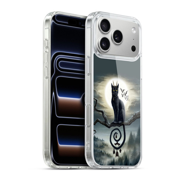 Sarah Richter Animals Gothic Black Cat & Bats Soft Gel Case for Apple iPhone 17 Pro Max