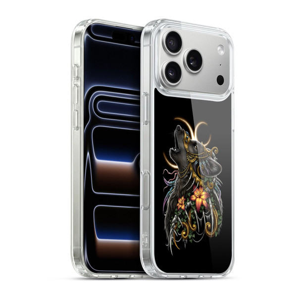 Sarah Richter Animals Gothic Black Howling Wolf Soft Gel Case for Apple iPhone 17 Pro Max