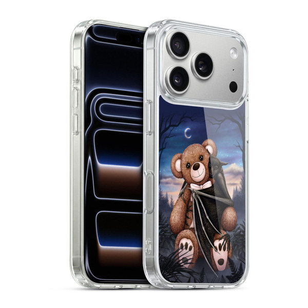Sarah Richter Animals Bat Cuddling A Toy Bear Soft Gel Case for Apple iPhone 17 Pro