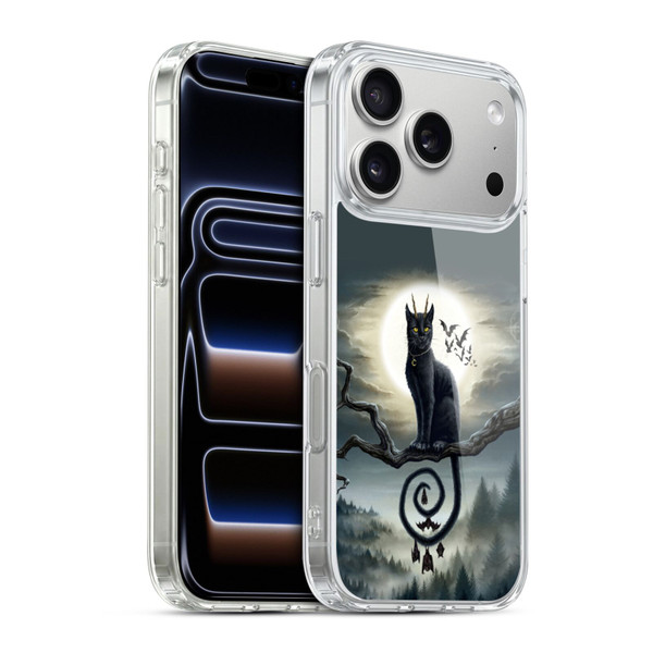 Sarah Richter Animals Gothic Black Cat & Bats Soft Gel Case for Apple iPhone 17 Pro