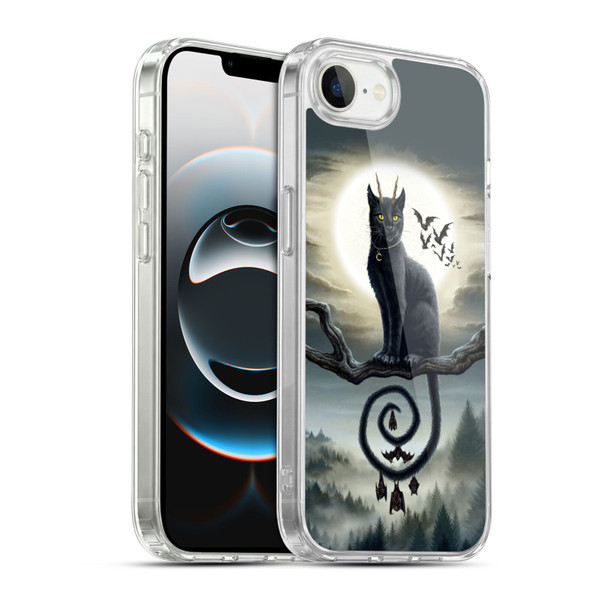 Sarah Richter Animals Gothic Black Cat & Bats Soft Gel Case for Apple iPhone 16e / Apple iPhone 17e & MagSafe