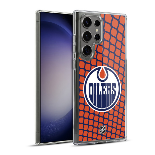 NHL Edmonton Oilers Net Pattern Soft Gel Case for Samsung Galaxy S23 Ultra 5G & MagSafe