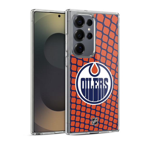 NHL Edmonton Oilers Net Pattern Soft Gel Case for Samsung Galaxy S25 Ultra & MagSafe